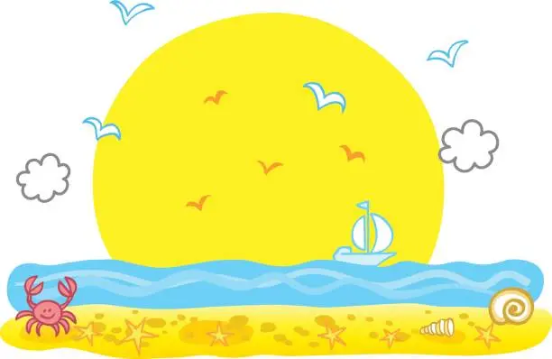 Vector illustration of summer view