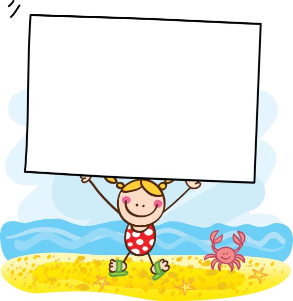 40+ Vacaciones De Verano Niños En La Playa Holding Banner Ilustración  Dibujo Animado Ilustraciones de Stock, gráficos vectoriales libres de  derechos y clip art - iStock