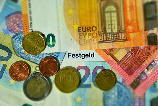 the german word for fixed deposit and euro banknotes