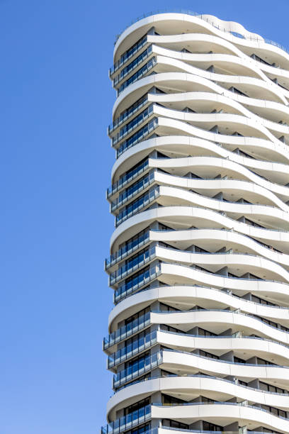 istock Modern apartment building, background with copy space 1585936567