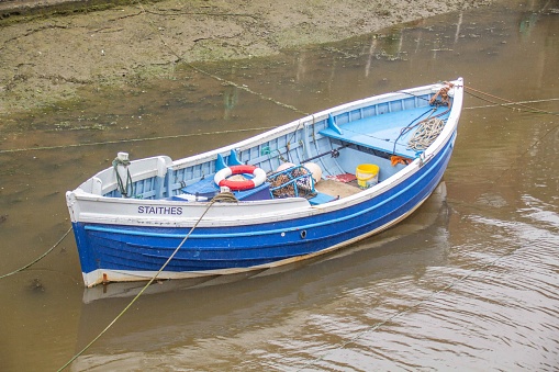 Boats in Staithes Harbour, Yorkshire, UK