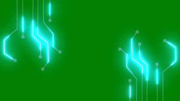 istock 4k Circuit board technology background neon light conduct the electricity power. 1585976387