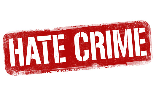 Hate crime grunge rubber stamp on white background, vector illustration