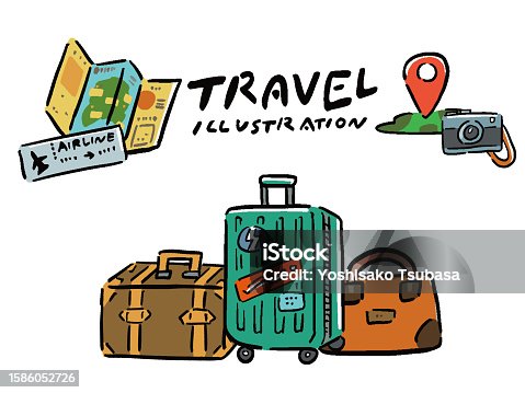 istock Travel Travel Hand Drawn Illustration Set 1586052726