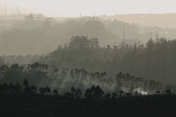 istock Scenic view of mountains against sky during sunrise 1586072512