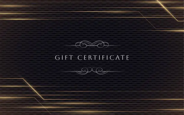 Vector illustration of Black and gold Gift certificate vector design
