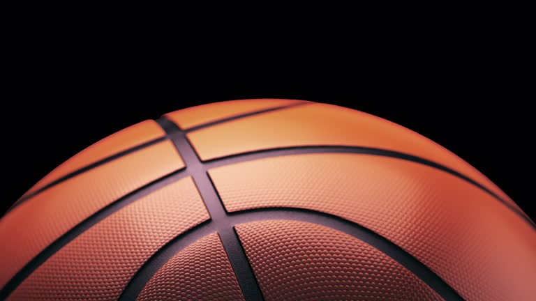 Basketball Ball On the black Background, Looping 4K Apple Proress + Alpha