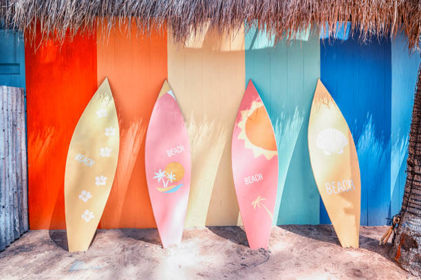 istock Surfboard ready to use on the beach 1586131083