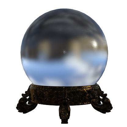 Crystal Ball isolated on white, 3d render.