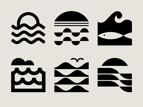 Mid-century Modern Ocean Icons