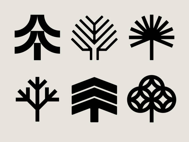 Mid-century Modern Tree Icons
