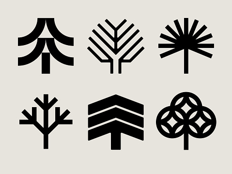 Mid-century Modern Tree Icons