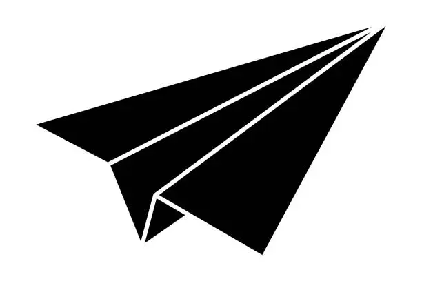 Vector illustration of Paper Plane Isolated Vector Silhouette