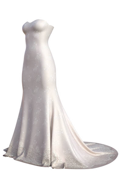 Wedding Dress isolated on white, 3d render.