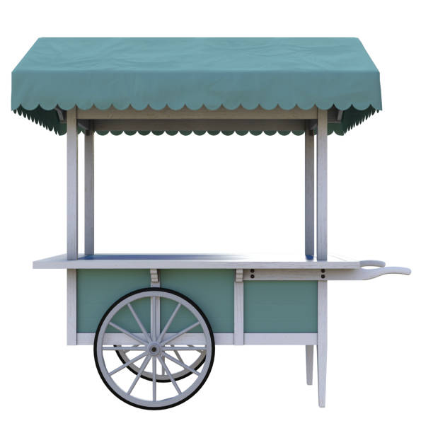 istock Vintage Cart isolated on white, 3d render. 1586191273