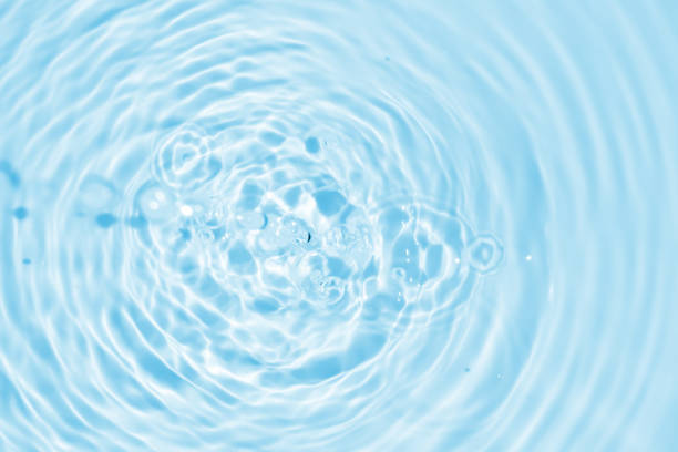 istock Abstract transparent water shadow surface texture natural ripple on blue background 1586246765