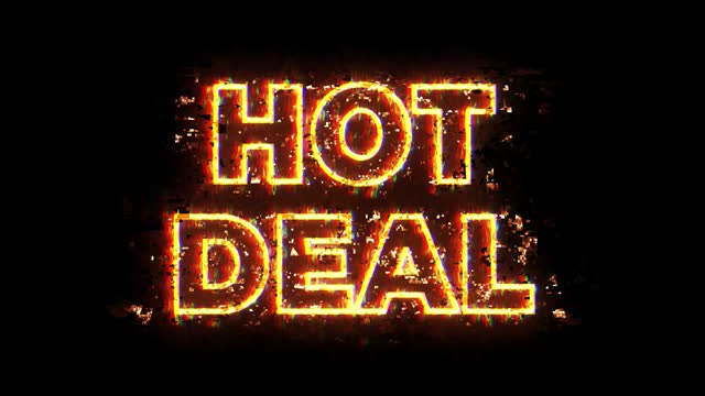 Hot Deal Text Words on Fire