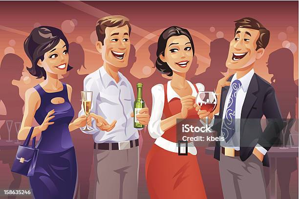 Party Talk Stock Illustration - Download Image Now - Cartoon, Party - Social Event, Drinking