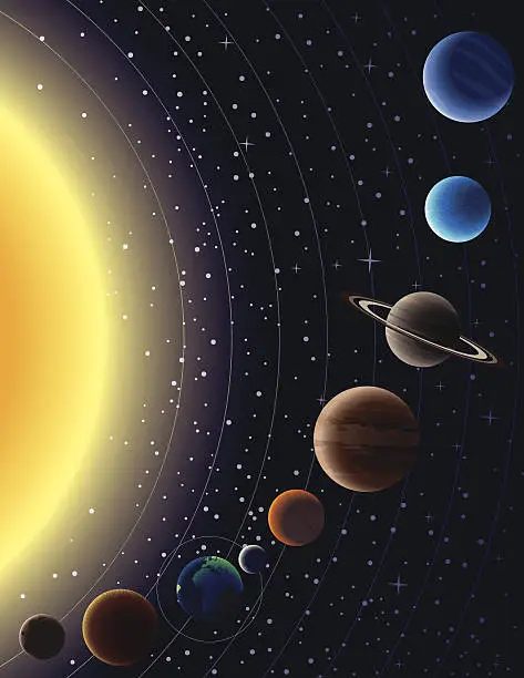 Vector illustration of Solar system