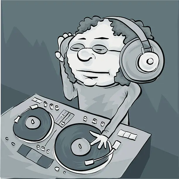 Vector illustration of Mellow DJ