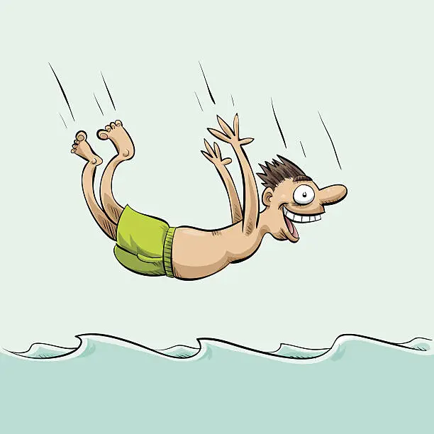 Vector illustration of Incoming Bellyflop