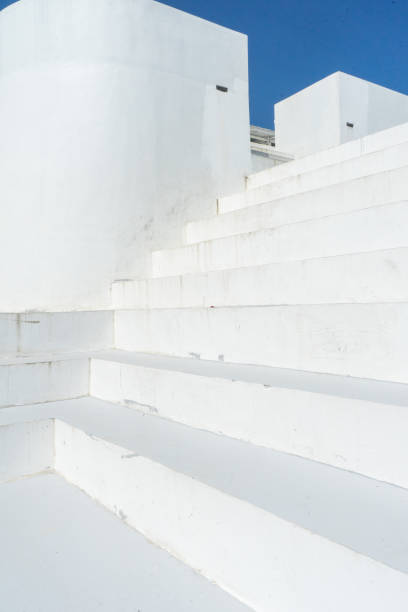 istock white rounded stair on highland with blue sky on tropical Indonesia 1586355115