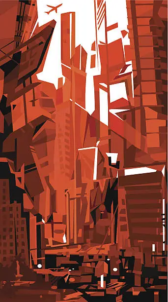 Vector illustration of Blood Red City