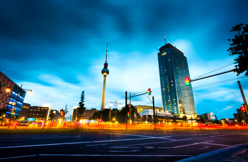 Berlin centre - Alexanderplatz with famous TV tower.