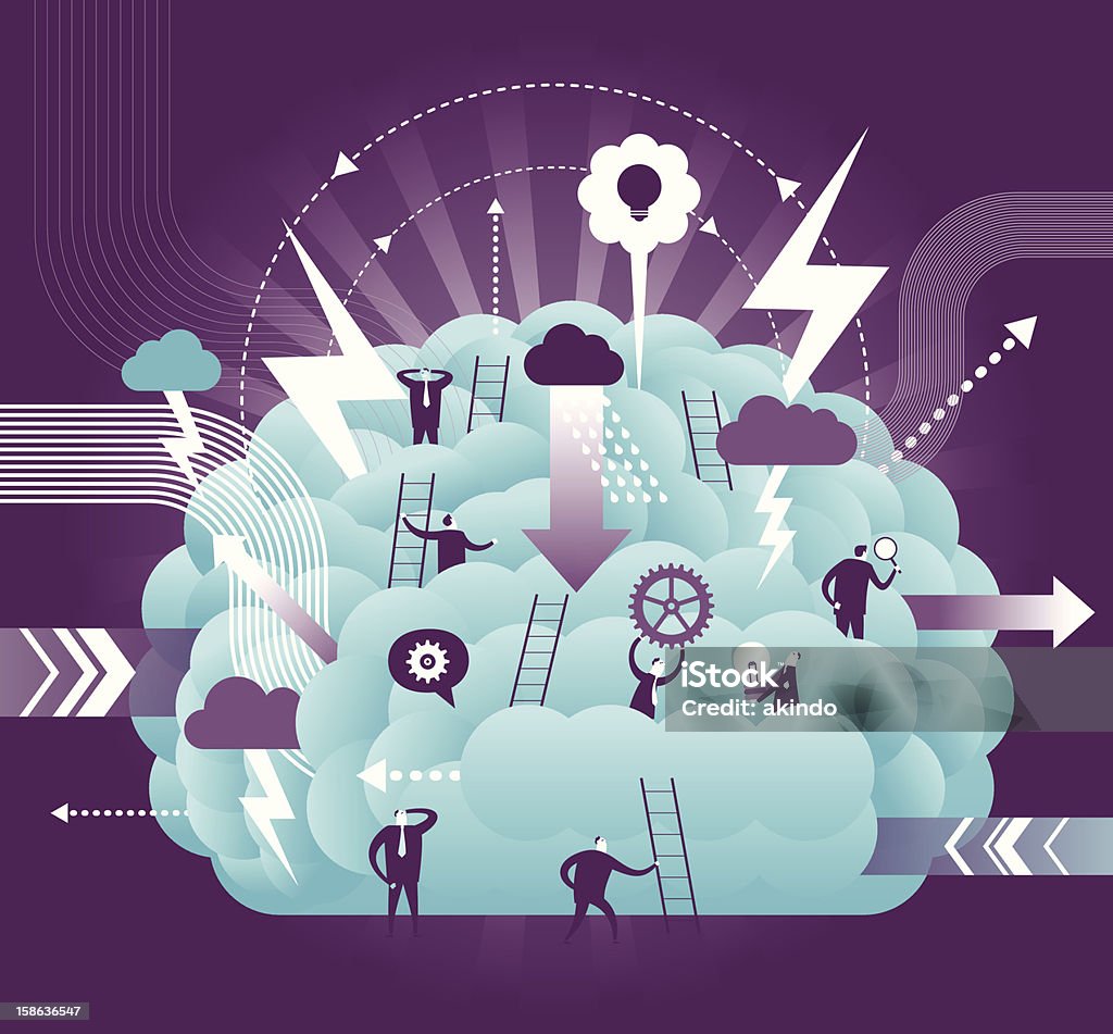 Concepto de tormenta de ideas - arte vectorial de Contemplación libre de derechos