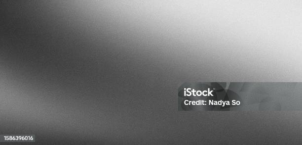 Grey Gradient Grain Texture Background Gray Black White Monochrome Smooth Grainy Backdrop Design Copy Space Stock Illustration - Download Image Now
