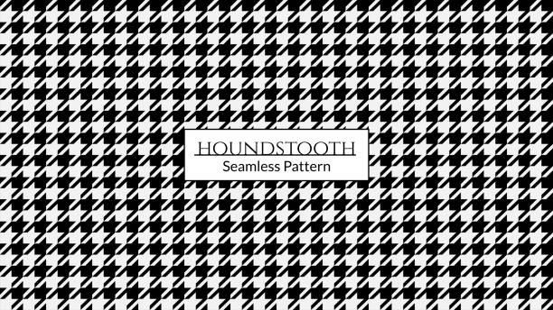 Vector image of black and white large houndstooth pattern. Abstract concept english glen plaid graphic element for fashion Vector image of black and white large houndstooth pattern. Abstract concept english glen plaid graphic element for fashion mens clothing stock illustrations