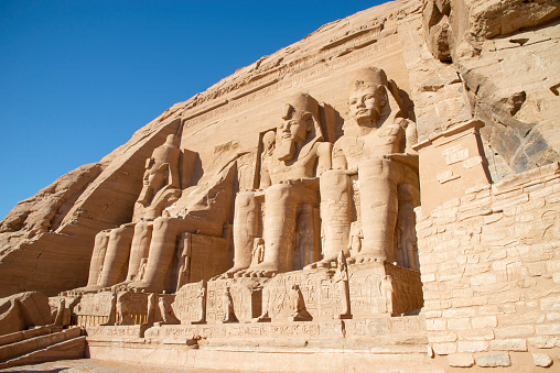 Columns in the ruins of Luxor (Thebes) Temple, Egypt