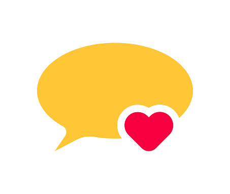Vector illustration of a colorful speech bubble with a like icon reaction. Cut out design elements on a transparent background on the vector file.