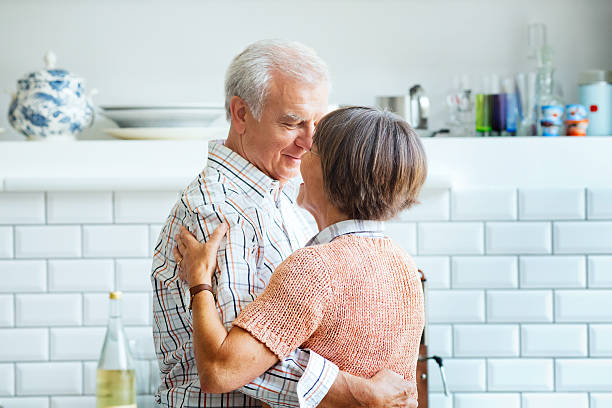istock Senior couple dancing in the kitchen 158655145