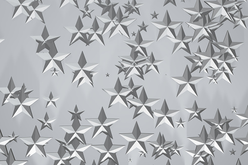 Gray abstract texture, background, art style with star shapes. Futuristic 3D background