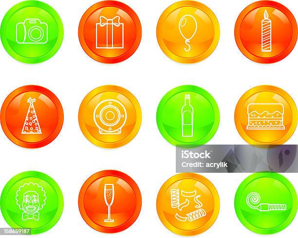 Fun Event Buttons Party Web Buttons Stock Illustration - Download Image Now - Audio ...