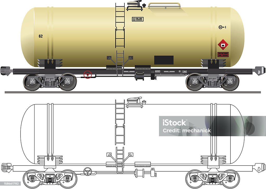 石油/ガソリンタンカー車 - イラストレーションのロイヤリティフリーベクトルアート