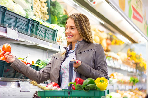 istock Woman in supermarket 158662400