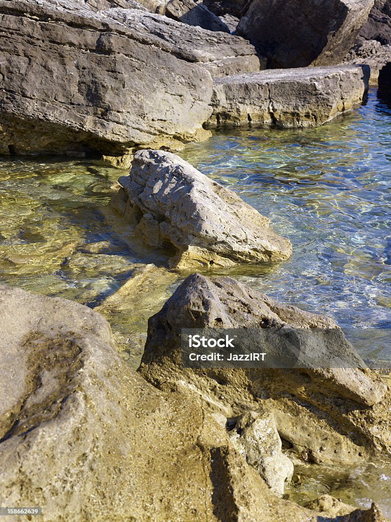 Seaside Rocks Algae Stock Photo