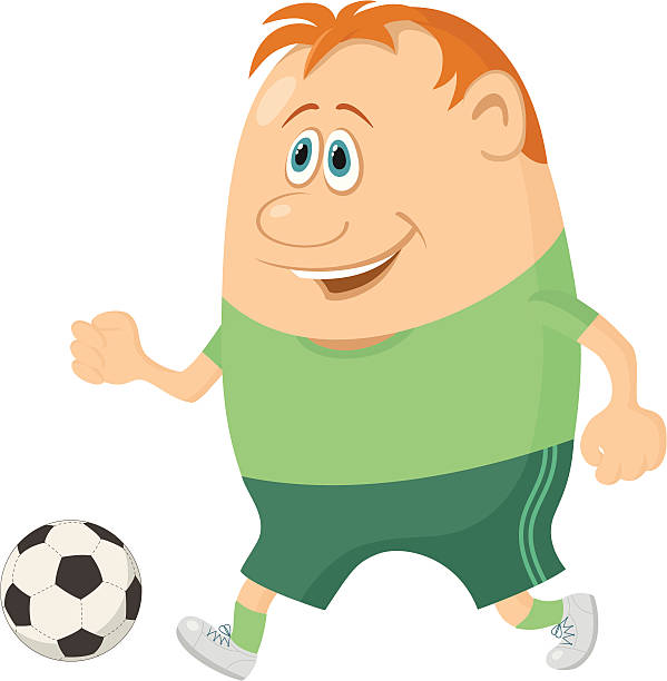 ilustrações, clipart, desenhos animados e ícones de futebol com bola - soccer ball running sports uniform red