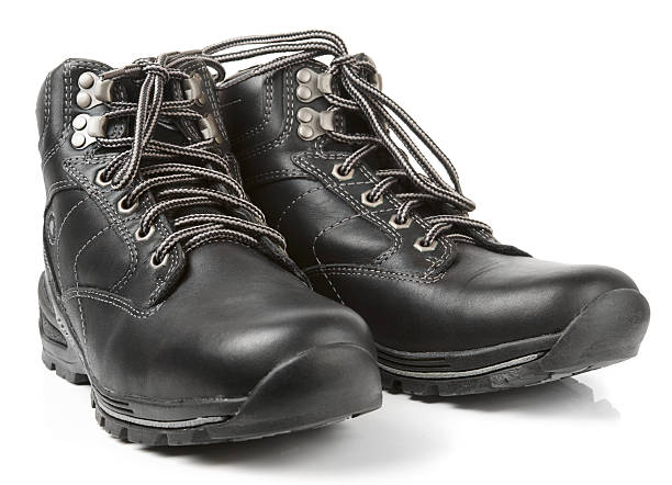 istock Pair of man's warm leather shoes 158664574