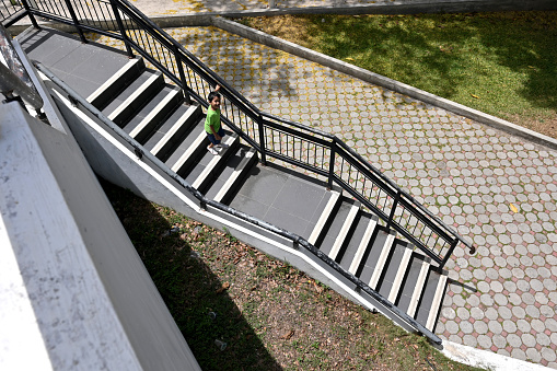 Stairs of chemical plant construction site