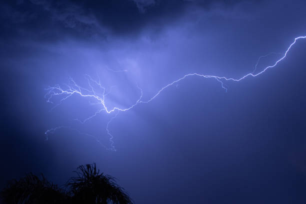 Free Stock Photo of Lightning Bolt Striking Through Cloudy Sky ...
