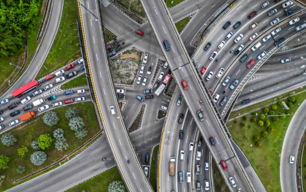 istock drone view of Rush hour traffic jam on the freeway 1586652305
