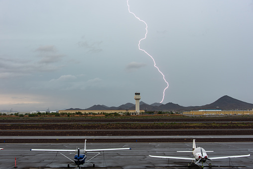 Summer afternoon thunderstorm at Deer Valley Airport - KDVT - Phoenix, Arizona