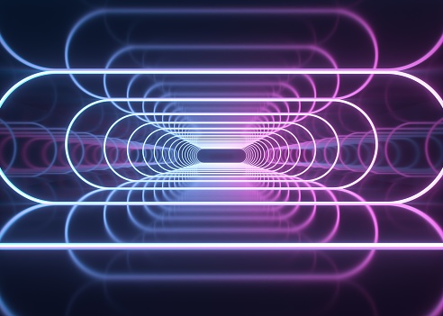 Colorful neon light line background