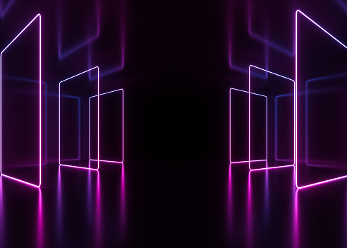 Colorful neon light line background