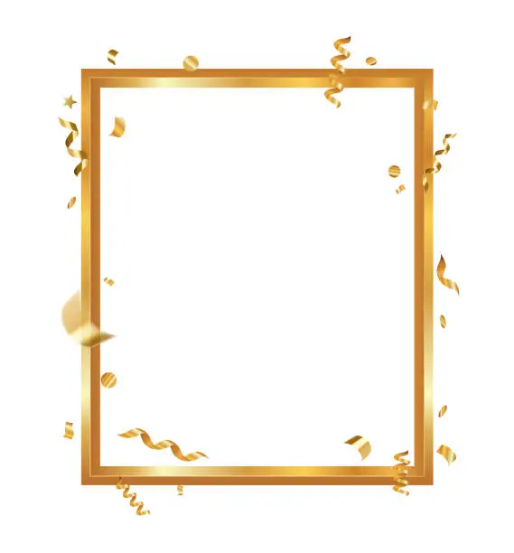 Vector illustration of golden frame decoration