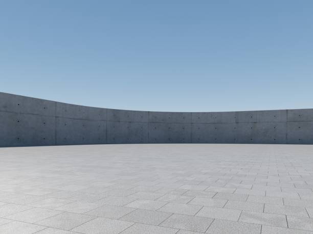 Concrete outdoor square building