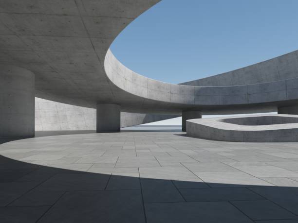 Architectural Feature,Concrete,Empty Road,No People,Sky,Sunbeam,Absence,Abstract,Architecture,Backgrounds,Building Entrance,Building Exterior,Built Space